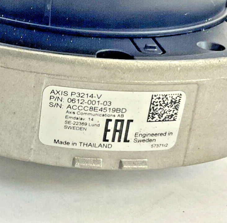 AXIS 0612-001-03 SURVEILLANCE SECURITY CAM 44-57VDC CLASS2 P3214V **BROKE BASE**