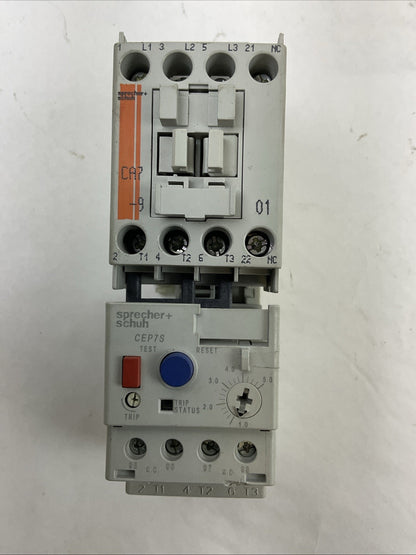 SPRECHER+SCHUH STARTER CA7-9D-01 CONTACTOR 24VDDC COIL CEP7S-EEPB 1.0-5.0AMP