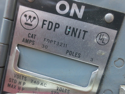 WESTINGHOUSE FDPT3211 TWIN PANELBOARD SWITCH - 30A, 240VAC, 3-POLE
