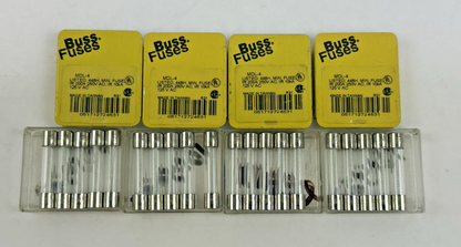 COOPER BUSSMANN MDL-4 GLASS TIME DELAY FUSE 4A 250VAC 125VAC 5 PACK LOT OF 4