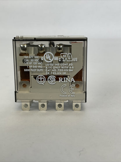 ALLEN BRADLEY 700-HF34A24 SER C RELAY 12A 4 C/O (4PDT) 24VDC 50/60HZ
