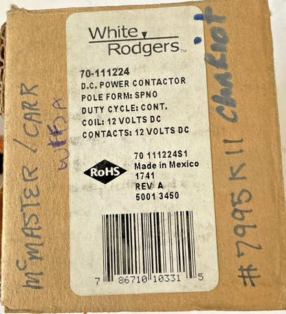 WHITE RODGERS 70-111224 SOLENOID COIL 12VDC 44-55"LB