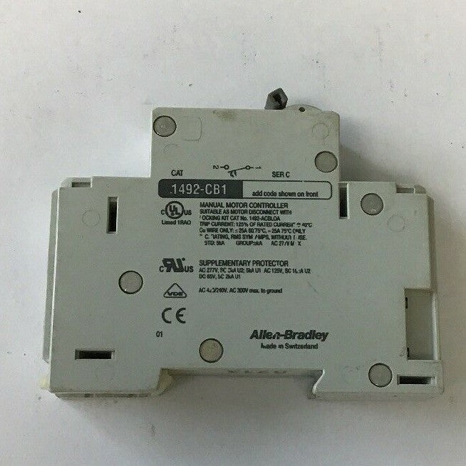 ALLEN BRADLEY 1492-CB1 G200 SER.C  CIRCUIT BREAKER, 20 A, 1 POLE (LOTOF7)