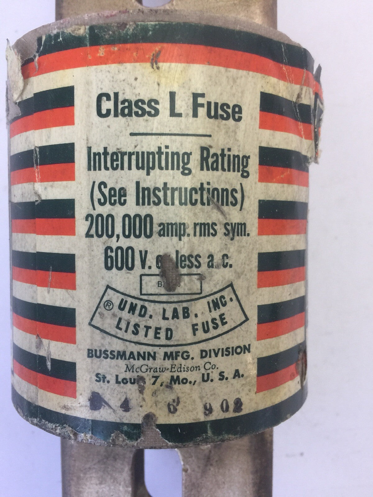 BUSS KRP-C 1800 HI-CAP FUSE CURRENT-LIMITING TIME DELAY 1800AMP 600VAC CLASS L