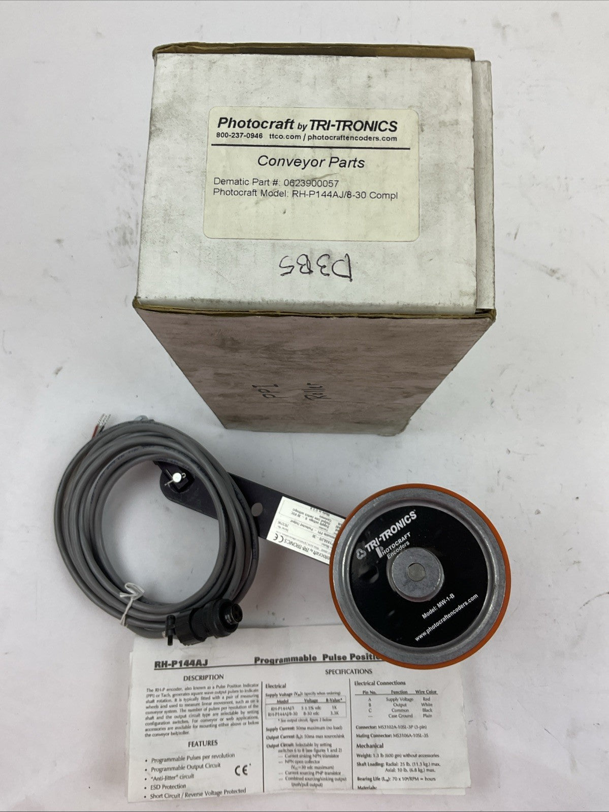 PHOTOCRAFT BY TRI-TRONICS RH-P144AJ/8-30 HOTOCRAFT ENCODERS MODEL:MW-1-B 8-30VDC