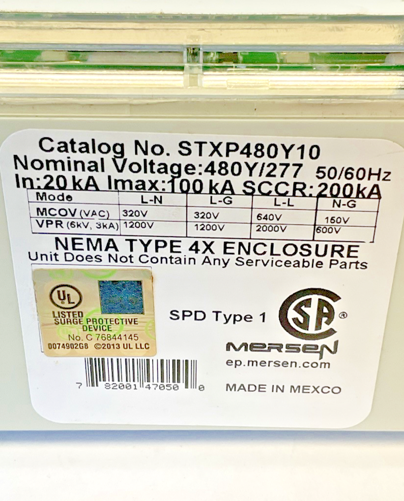 MERSEN STXP480Y10 SURGE PROTECTIVE DEVICE 50/60HZ 100KA