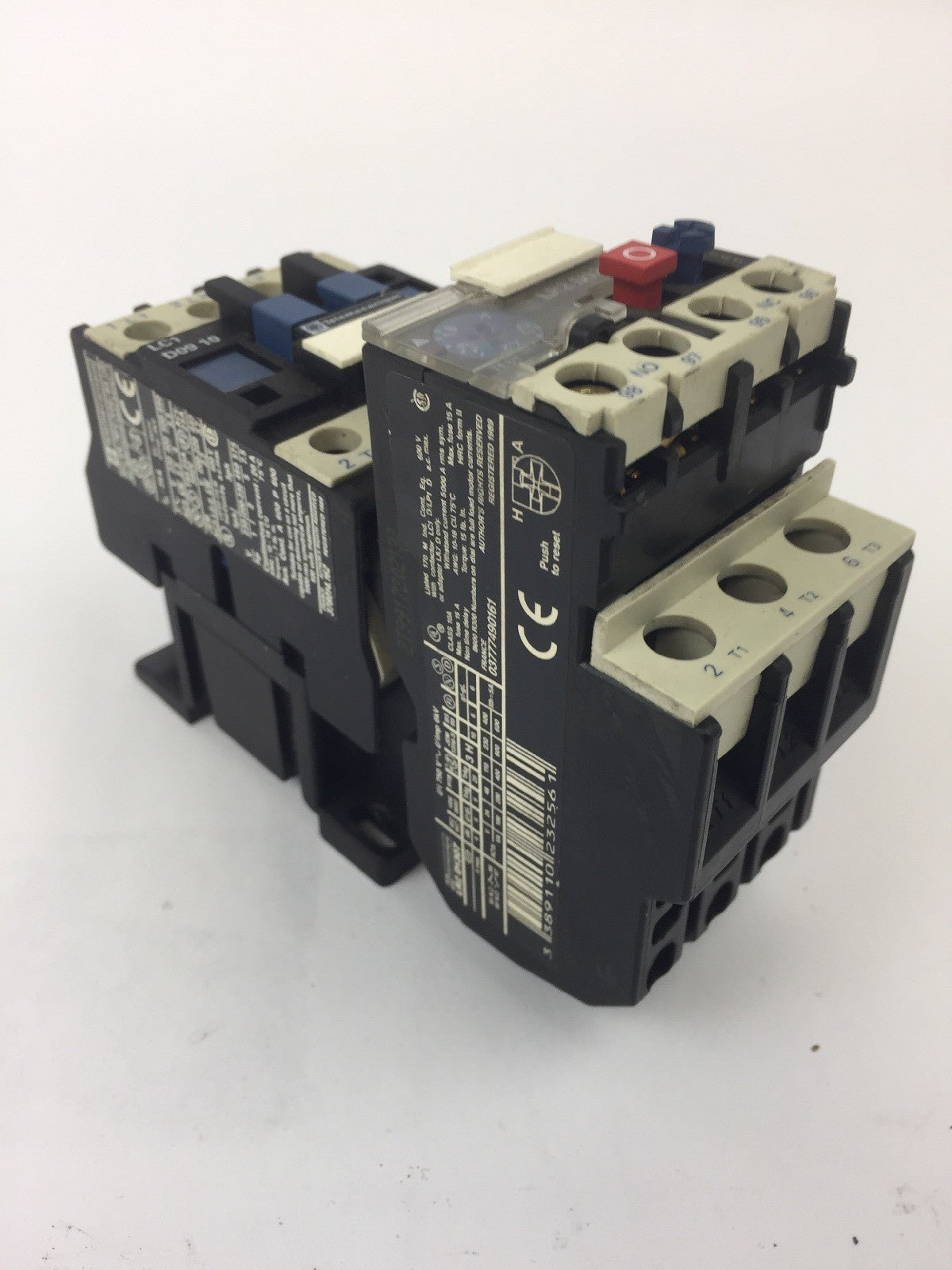 TELEMECANIQUE LC1 D09 10 CONTACTOR 600 VAC 3 PHASE W/ LR2 D1307 OVERLOAD RELAY
