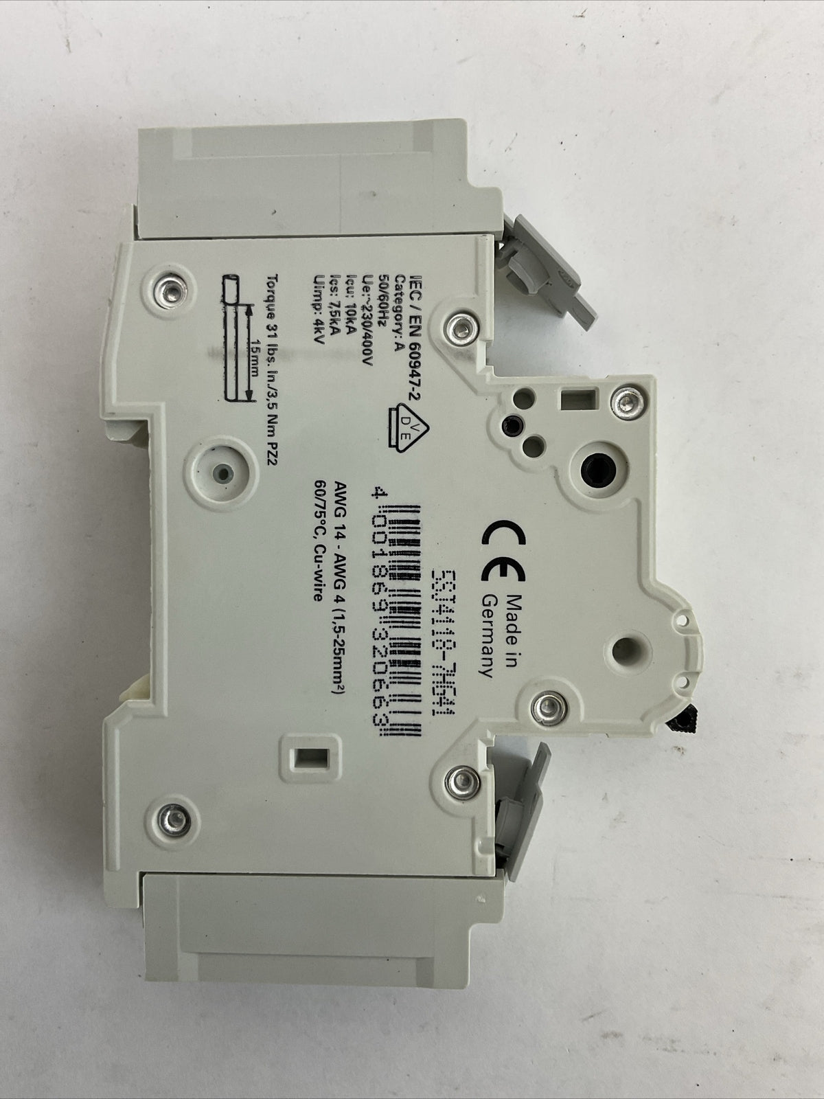 SIEMENS 5SJ4 118-7HG41 MINITURE CIRCUIT BREAKER 15AMP 240VAC 1POLE