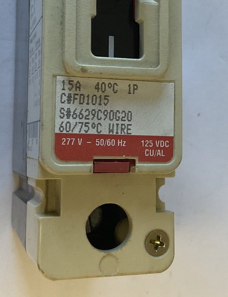CUTLER HAMMER FD1015 CIRCUIT BREAKER FD 25K 277VAC 50/60HZ 125VDC