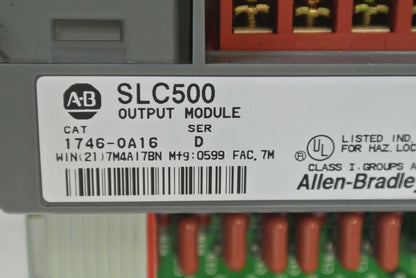 ALLEN-BRADLEY 1746-OA16 Ser. D - OUTPUT MODULE for SLC500
