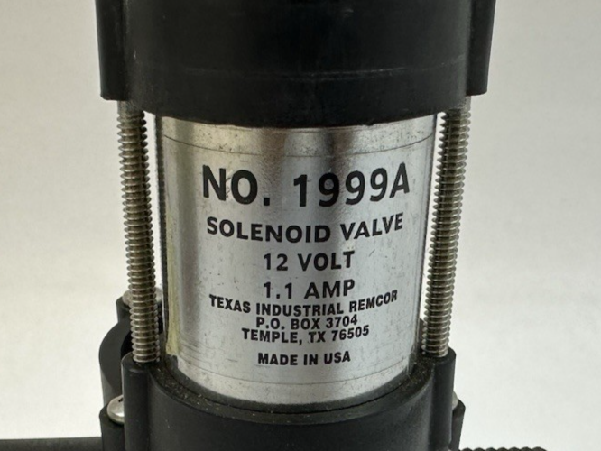 TEXAS REMCOR ELECTRIC BOOM SHUTOFF SOLENOID VALVE 1999A-1 12V 1.1AMP