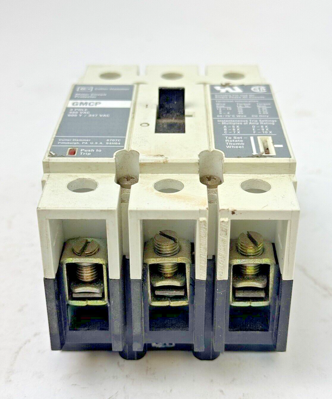 CUTLER-HAMMER  GMCP050K2C  MOTOR CIRCUIT PROTECTOR  3 POLE 600VAC 50A
