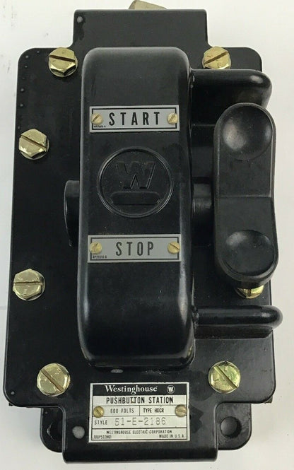 WESTINGHOUSE PUSHBUTTON STATION TYPE HDCR STYLE 51-E-2186 600VOLTS