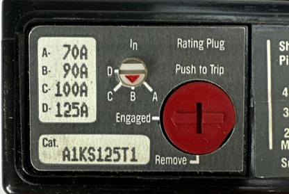 WESTINGHOUSE KS3125TG TRIP UNIT 25A A1KS125T1 TRIP PLUG 70A 90A 100A 125A