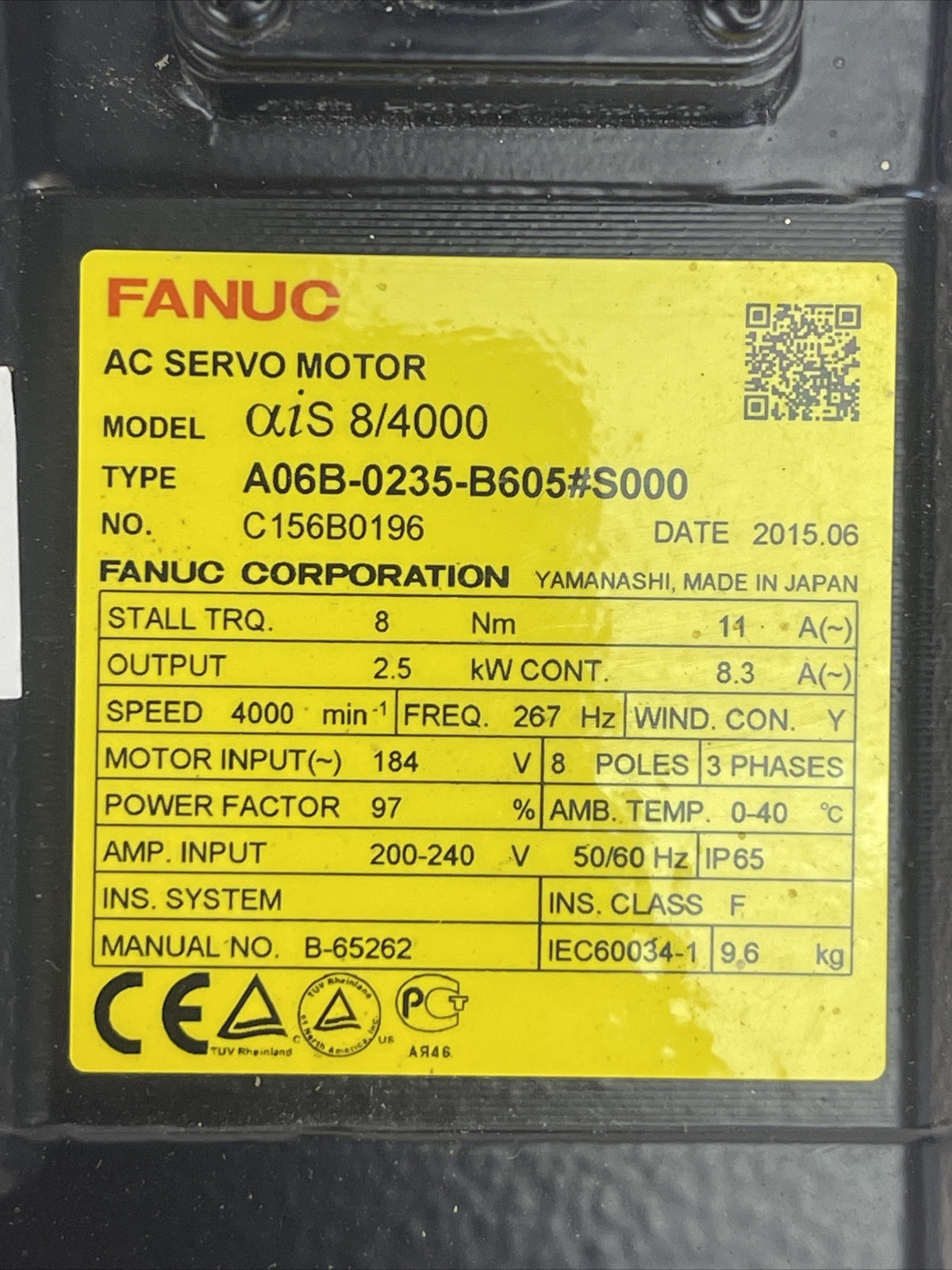 FANUC A06B-0235-B605#S000 AC SERVO MOTOR A860-2010-T341 PULSE CODER