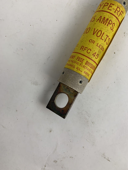 Economy Fuse RFC45 45A 600V Type-RF Fuse "Lot of 10"