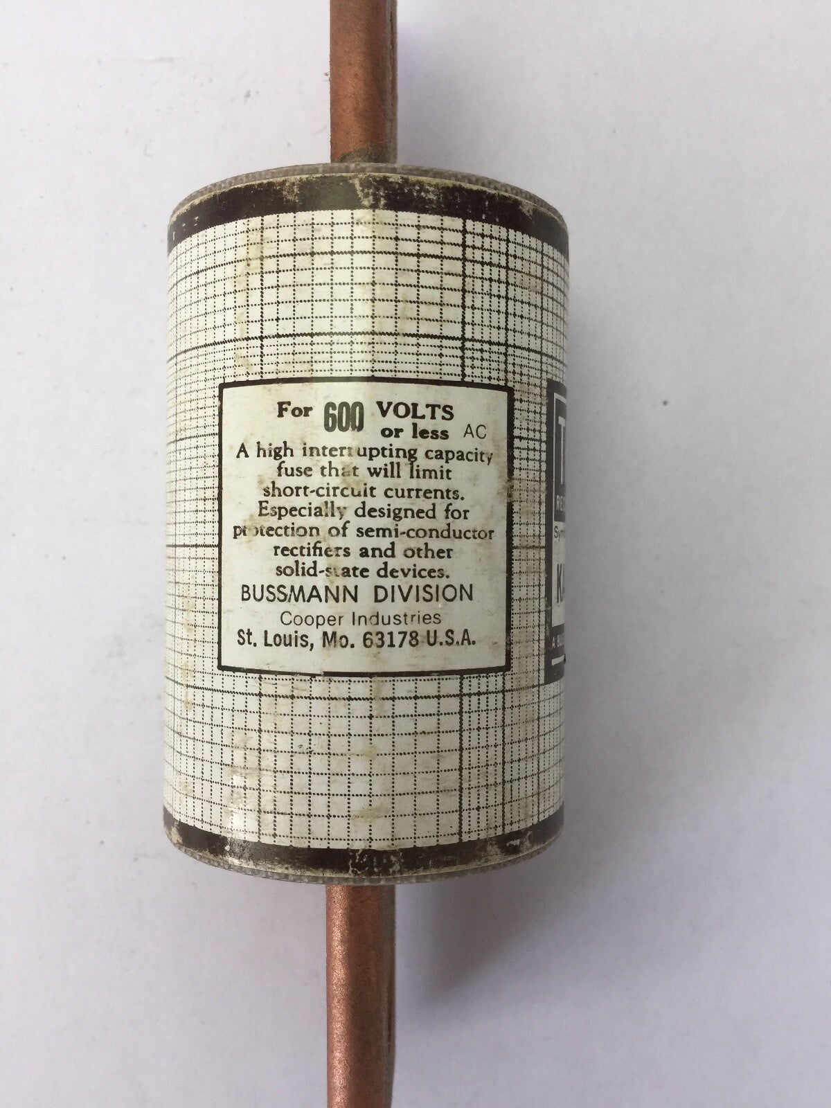 TRON KAC 225 RECTIFIER FUSE 225 AMP 600 VAC