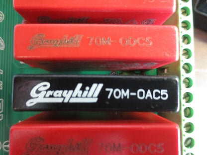 GRAYHILL 70MRCK24-HS 24-CHANNEL MINI I/O RACK w/ 8 OUTPUT, 5 INPUT RELAY MODULES