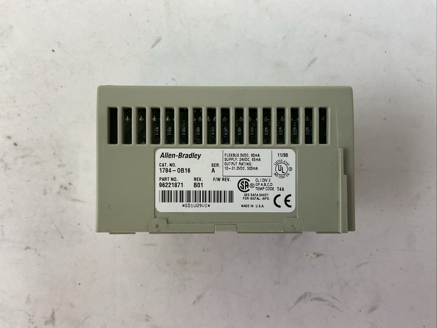 ALLEN BRADLEY 1794-OB16 SER A REV B01 OUTPUT MODULE