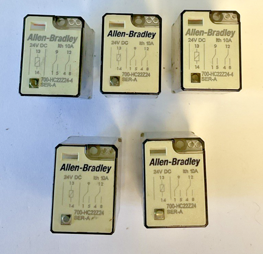 ALLEN BRADLEY 700-HC22Z24-4 W/ 700-HC22Z24 RELAY 24VDC 10A SER.A  ***LOTOF5***