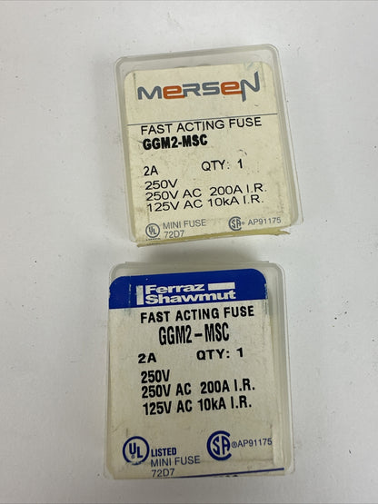 FERRAZ SHAWMUT MERSEN GGM2-MSC FAST ACTING FUSE (LOT OF 10)