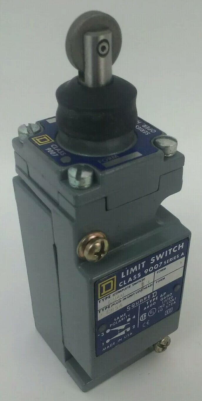 SQUARE D C54D CO54 CLASS 9007 SER. A LIMIT SWITCH TYPE 6P TYPE CT-54 TYPE D HEAD