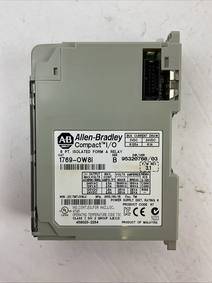 ALLEN BRADLEY 1769-OW8I SER B DIR/VER 95320768/03 F/W REV 3.1 8PT ISOLATED FORM