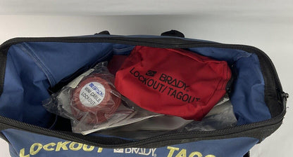 BRADY LOCK OUT TAG OUT KIT  PICTURES SHOW INCLUDED ITEMS. SEE DESC. FOR PART#'S