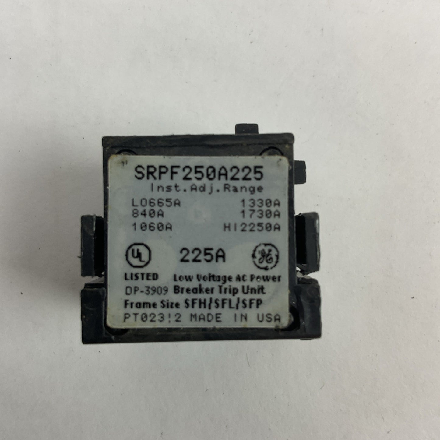 GE SRPF250A225 RATING PLUG 225AMP
