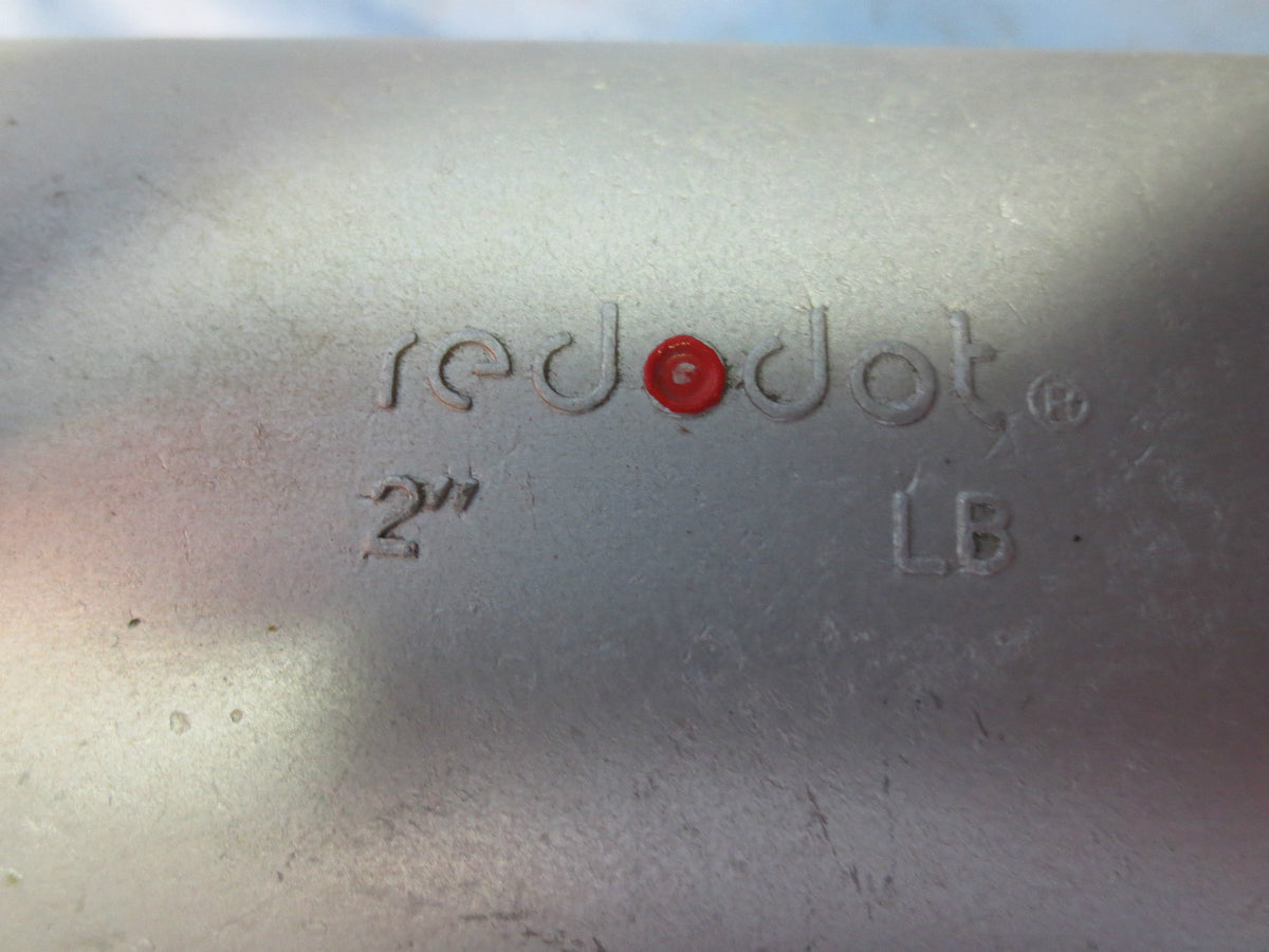 RED DOT LB 2" 2-INCH CONDUIT BODY w/ E30640 COVER - w/ NUT & WASHERS SHOWN