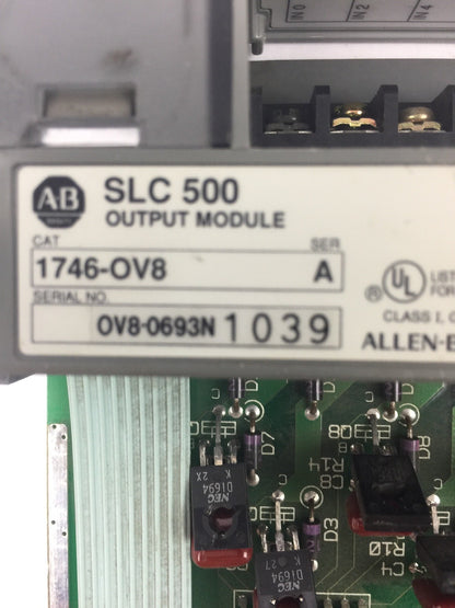ALLEN BRADLEY 1746-0V8 OUTPUT MODULE SLC 500 SER A 10-50VDC 1.0AMP