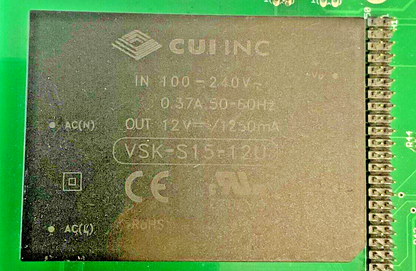 CUI INC VSK-S15-12U POWER SUPPLY / CIRCUIT BOARD 240V 0.37A 50-60HZ 12VDC
