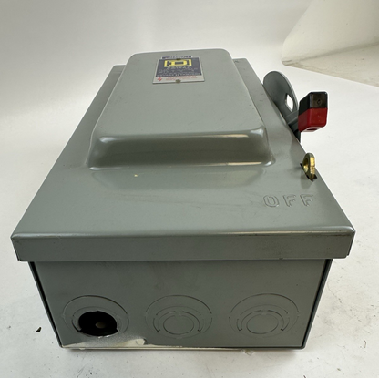 SQUARE D H362 SERIES E1 3 PHASE FUSIBLE DISCONNECT SAFETY SWITCH 60A 600V