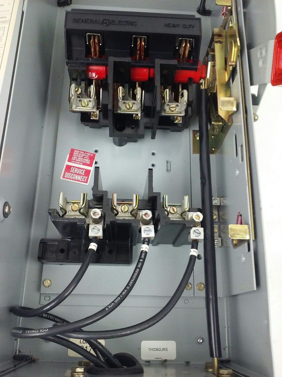 GE TH3362JRS, SAFETY SWITCH, MOD.10, 60A, 600VAC/250VDC, D16419  INTERLOCK RECEP