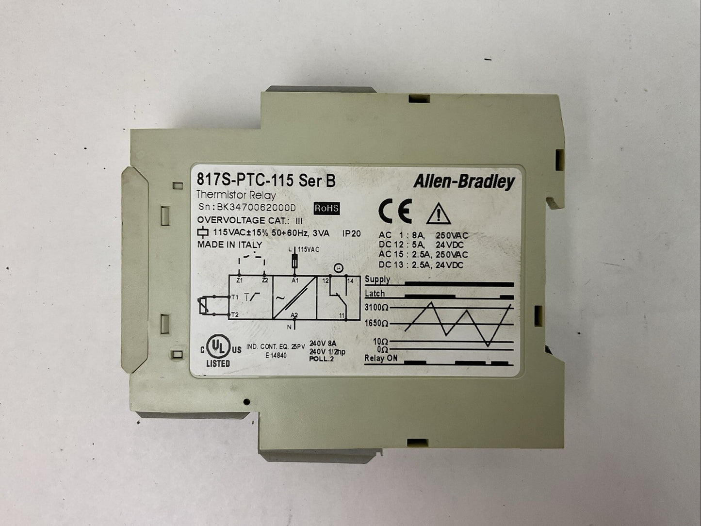 ALLEN BRADLEY 817S-PTC-115 SER B THERMISTOR RELAY