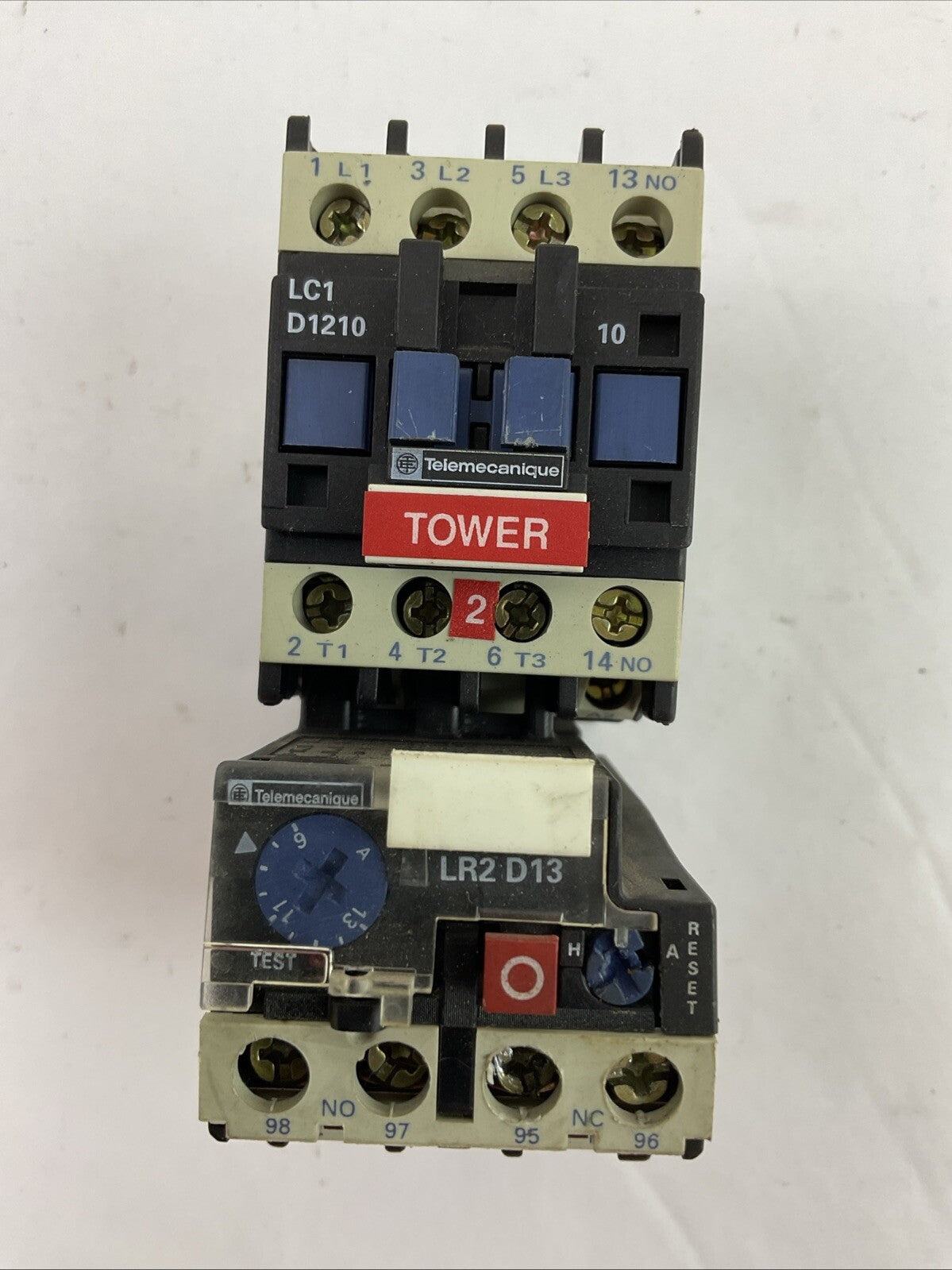 TELEMECHANIQUE STARTER (LC1 D1210 CONTACTOR 600VAC COIL 120V + LR2 D1316 9-13A)