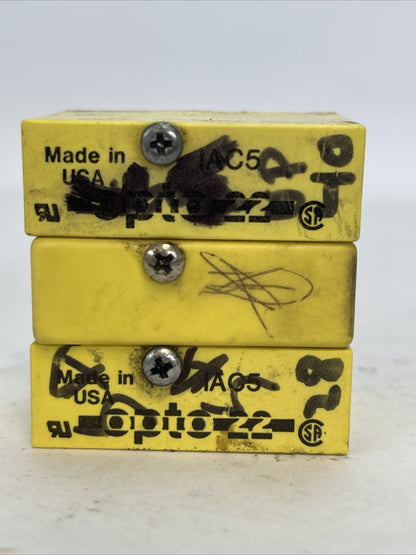 POTTER&BRUMFIELD/OPTO22 IAC-5 I/O MODULE INPUT 90-140VAC OUTPUT 30VDC (LOT OF 3)