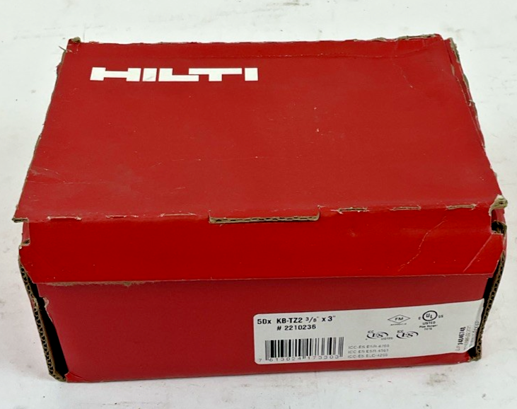 HILTI KB-TZ2 3/8” X 3” EXPANSION ANCHORS ***BOXOF50***