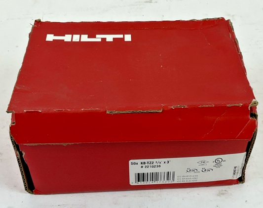 HILTI KB-TZ2 3/8” X 3” EXPANSION ANCHORS ***BOXOF50***