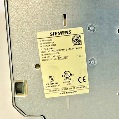 SIEMENS 6EP1334-3BA00 POWER SUPPLY 500V 50/60HZ