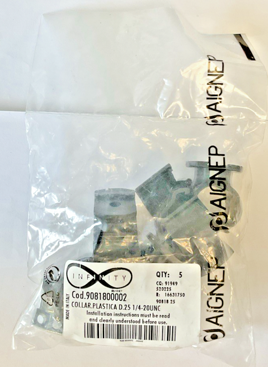 AIGNEP COD.9081800002 NYLON TUBE HANGER C0I.LAR.PLASTICA D.25 1/4-2OUNC