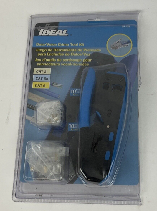 IDEAL 33-396 DATA/VOICE CRIMP TOOL KIT PACKAGED OPEN