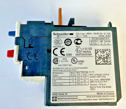 SCHNEIDER ELECTRIC LRD 06 CONTACTOR 1.6A 690V 50/60HZ ***LOTOF2***