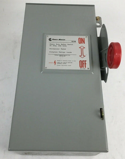 POWERMASTER RH321SNK HEAVY DUTY SAFETY SWITCH, 3R RAINPROOF 30AMP 240VAC FUSIBLE