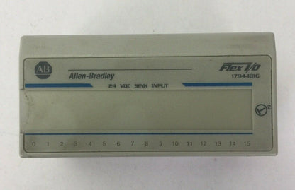 ALLEN BRADLEY 1794-IB16 24VDC SINK INPUT MODULE SER A REV B01 F/W REV BLANK