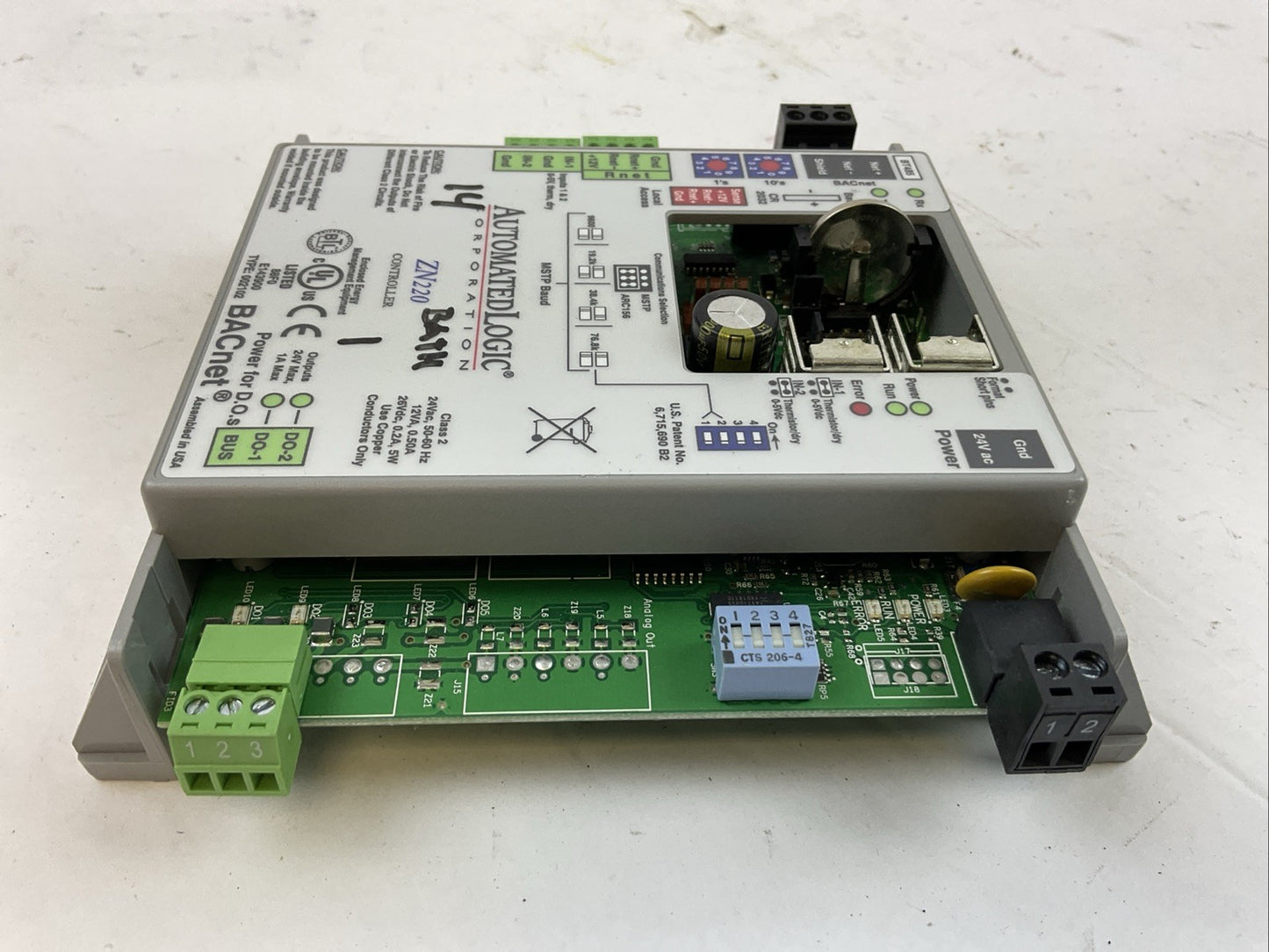 AUTOMATED LOGIC ZN220 CONTROLLER MODULE 24VAC 50-60HZ 12VA 0.50A 26VDC 5W 0.2A