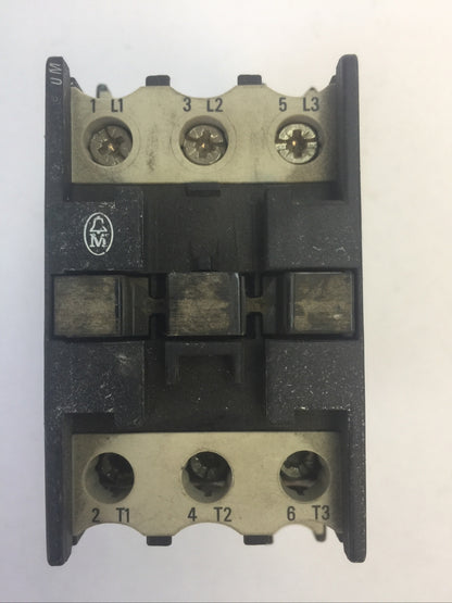 KLOCKNER MOELLER STARTER DIL 0M CONTACTOR 3POLE 250VDC 35A 15HP COIL 120V 60HZ