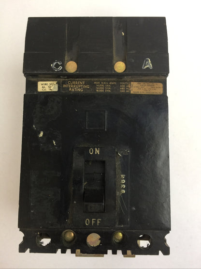 SQUARE D FA-26020-CA CIRCUIT BREAKER 20A 600VAC 250VDC 2POLE