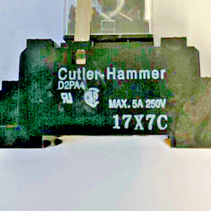 CUTLER HAMMER D2PR4A SER.A2 RELAY 120VAC W/ D2PA4 RELAY SOCKET 5A 250V