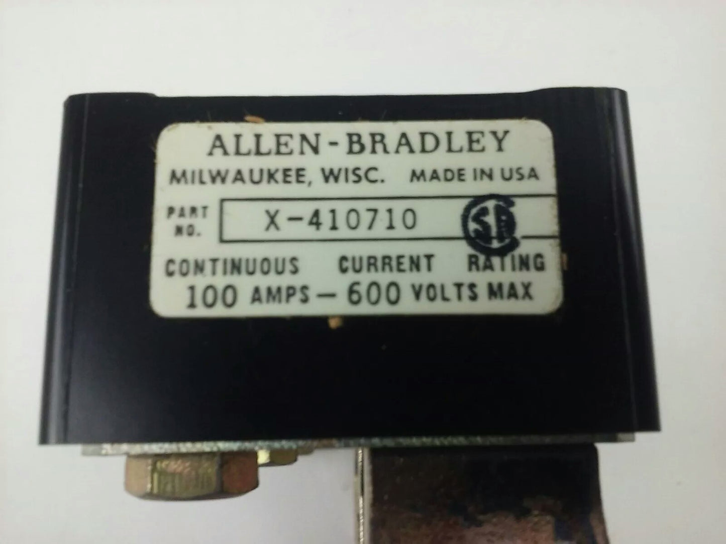 ALLEN BRADLEY 1491-N333 FUSE BLOCK,61-100A, 250- 600V, 3P, W/ X-410710, X-400656